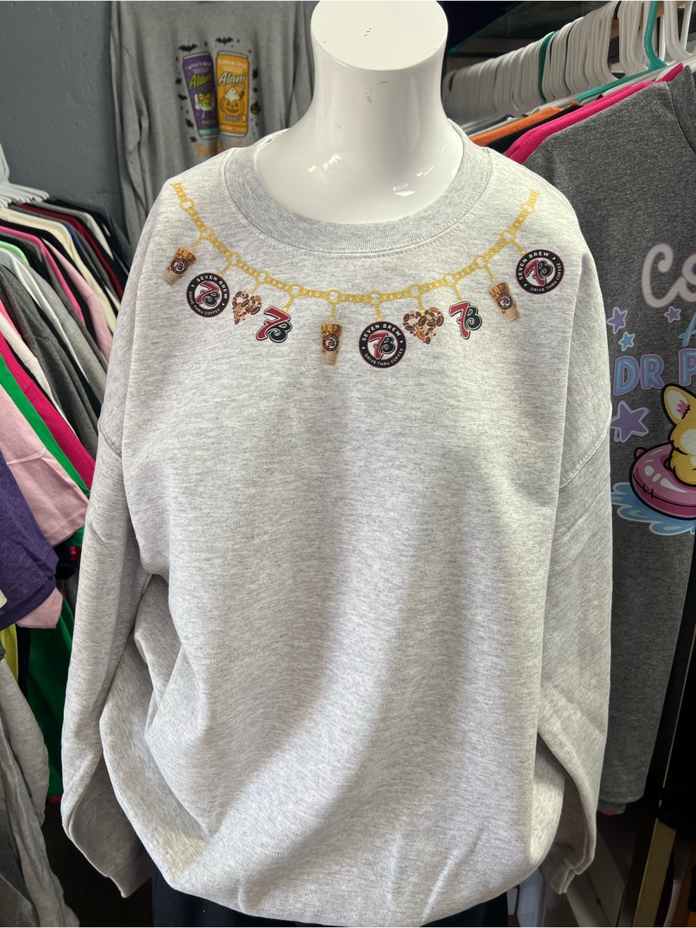 Brand new unisex crewneck sweatshirt seven brew coffee